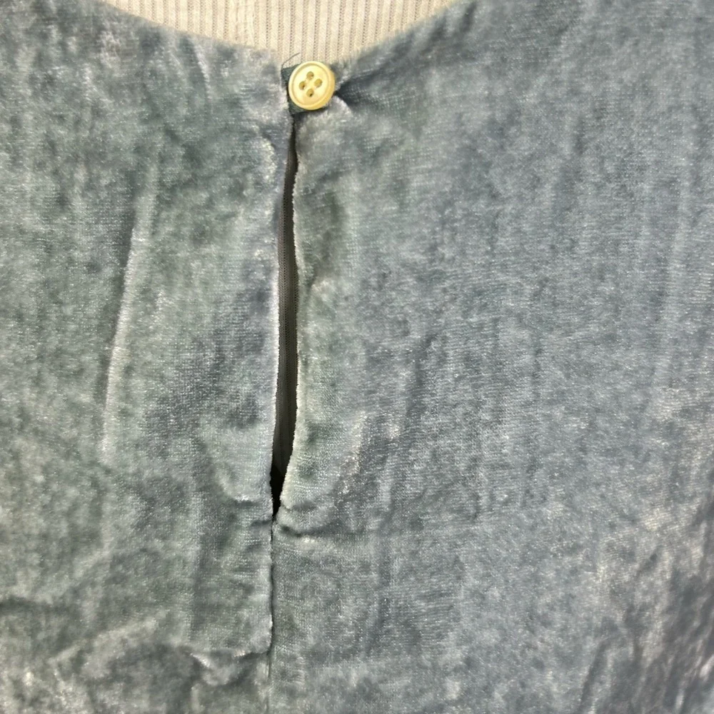 NEW J Crew Blue Gray Velvet Scoop Neck Sleeveless Dressy Tank Top Womens 2